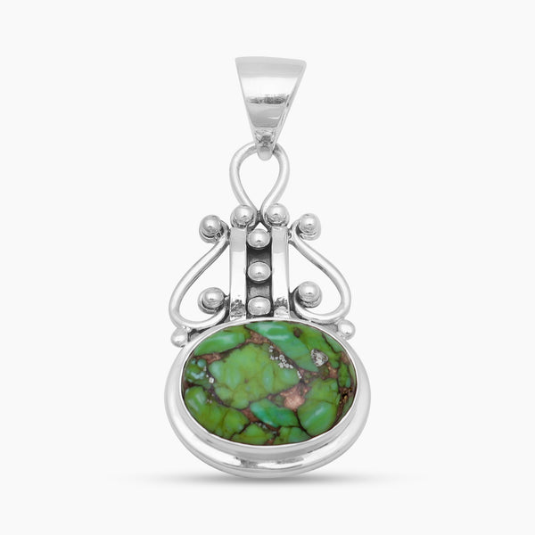 Green Copper Turquoise Silver Pendants