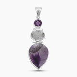 Amethyst Crystal Quartz Silver Pendants