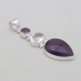 Amethyst Crystal Quartz Silver Pendants