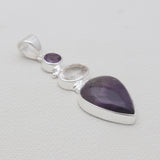 Amethyst Crystal Quartz Silver Pendants