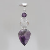 Amethyst Crystal Quartz Silver Pendants