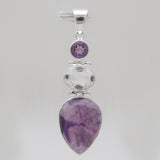 Amethyst Crystal Quartz Silver Pendants