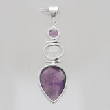 Amethyst Crystal Quartz Silver Pendants