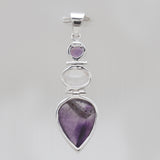 Amethyst Crystal Quartz Silver Pendants