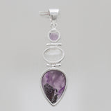 Amethyst Crystal Quartz Silver Pendants