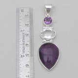 Amethyst Crystal Quartz Silver Pendants