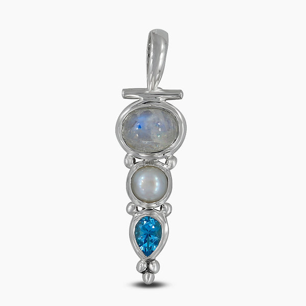 Rainbow Moonstone Silver Pendants