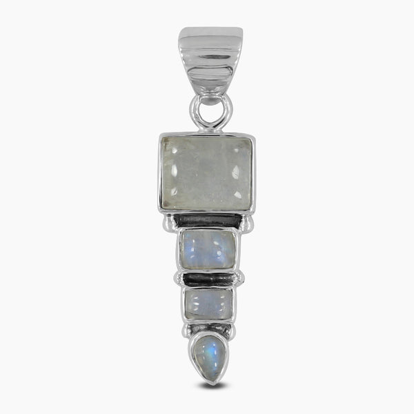 Rainbow Moonstone Silver Pendants