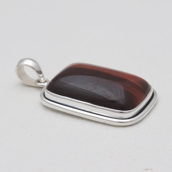 Red Tiger Eye Sterling Silver Pendants