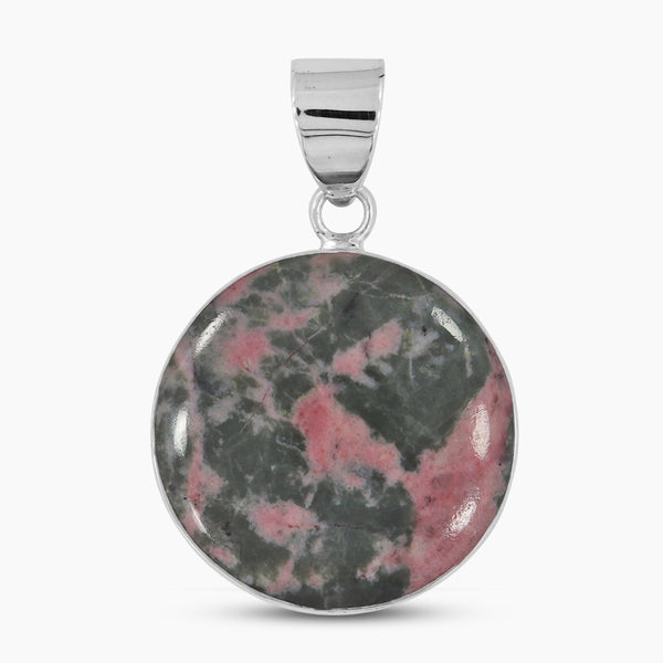 Pink Rhodonite Silver Pendants