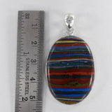 Rainbow Calsilica Sterling Silver Pendant