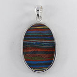 Rainbow Calsilica Sterling Silver Pendant