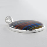 Rainbow Calsilica Sterling Silver Pendant