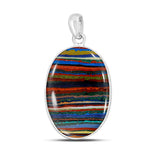 Rainbow Calsilica Sterling Silver Pendant