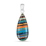 Rainbow Calsilica Sterling Silver Pendant