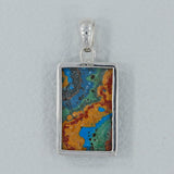 Rainbow Calsilica Sterling Silver Pendant