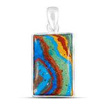 Rainbow Calsilica Sterling Silver Pendant