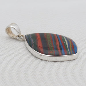 925 Sterling Silver Rainbow Calsilica Pendants