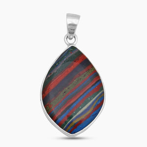 925 Sterling Silver Rainbow Calsilica Pendants