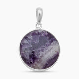 Amethyst Lace Agate Silver Pendants