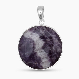 Amethyst Lace Agate Silver Pendants