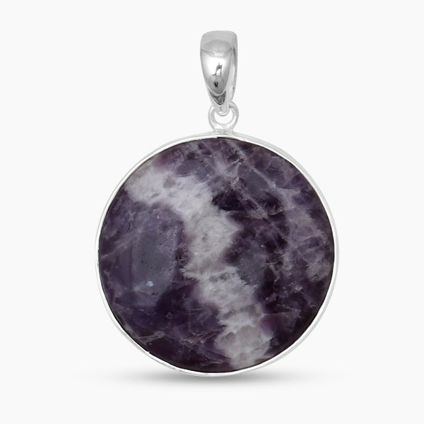 Amethyst Lace Agate Silver Pendants