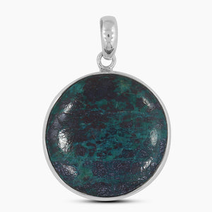 Chrysocolla Gemstone Silver Pendants