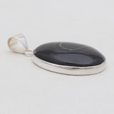 Black Banded Agate Silver Pendants