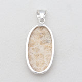 Natural Fossil Coral Silver Pendants