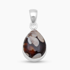 925 Silver Peanut Wood Jasper Pendants