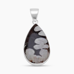 925 Sterling Silver Peanut Wood Jasper Pendants