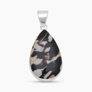 925 Sterling Silver Peanut Wood Jasper Pendants