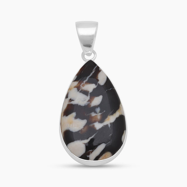 925 Sterling Silver Peanut Wood Jasper Pendants