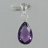 Amethyst Checker Cut Silver Pendant