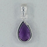 Amethyst Checker Cut Silver Pendant