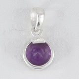 Amethyst Checker Cut Silver Pendant