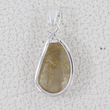 Natural Rutilated Quartz Pendant 925 Sterling Silver