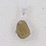 Natural Rutilated Quartz Pendant 925 Sterling Silver