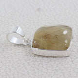 Natural Rutilated Quartz Pendant 925 Sterling Silver