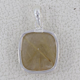 Natural Rutilated Quartz Pendant 925 Sterling Silver