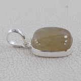 Natural Rutilated Quartz Pendant 925 Sterling Silver