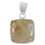 Natural Rutilated Quartz Pendant 925 Sterling Silver