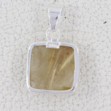 Natural Rutilated Quartz Pendant 925 Sterling Silver