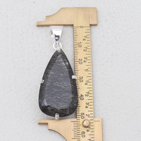 Tourmalinated Quartz Silver Pendants