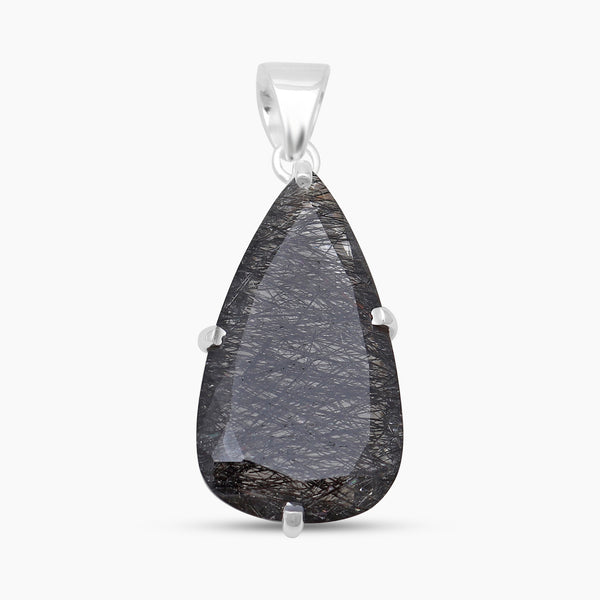 Tourmalinated Quartz Silver Pendants