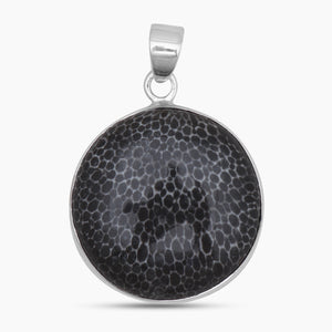 925 Sterling Silver Black Coral Pendants