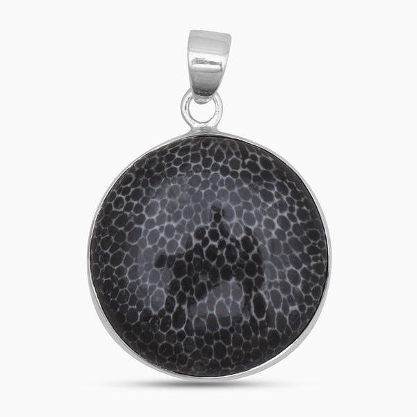 925 Sterling Silver Black Coral Pendants