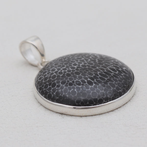 925 Sterling Silver Black Coral Pendants