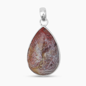 Crazy Lace Agate Silver Pendants