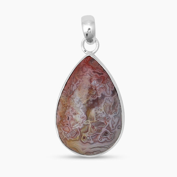 Crazy Lace Agate Silver Pendants